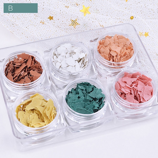 6grids Nagelsticker Glitter Oregelbunden Form Sekvenser Dekoration DIY Manikyr Typ B