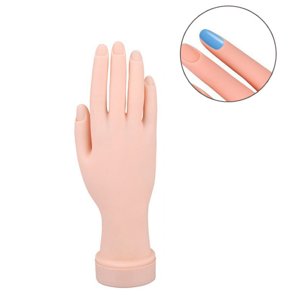 Övningshand för akrylnaglar, Falsk hand för nagelövning, Flexibel böjbar mannekänghand, Falsk hand manikyrövningsverktyg (utan övning