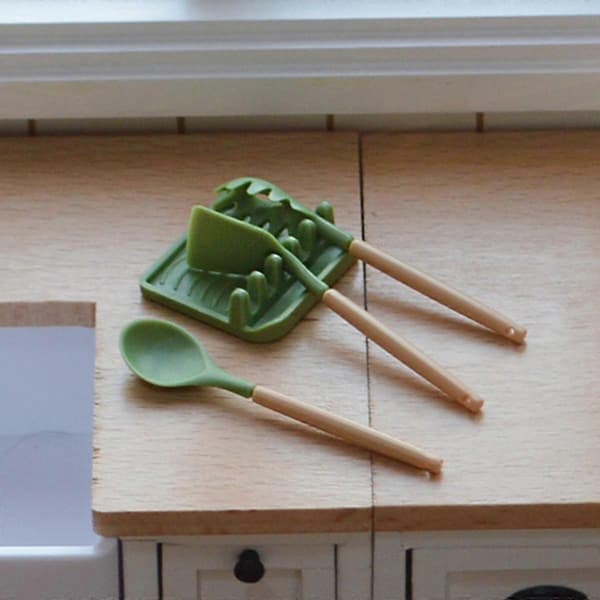 1/6 Skala Miniature Spatel Mini Vender Køkkenudstyr Dukke Tilbehør Legetøj Tilbehør, 5
