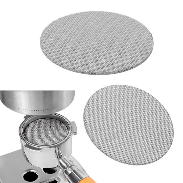 2 kpl Puck-suodatin, kaksinkertainen, 1,7 mm paksuus, 150 um ruostumaton teräs, uudelleenkäytettävä suodatinverkko Portafilter-suodatinostajalle, 51 mm / 2,0 tuumaa