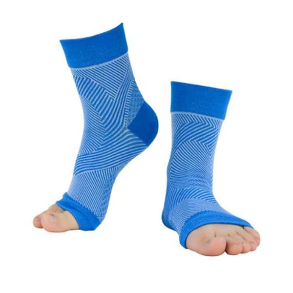 Ankelstøtte, elastisk yoga treningskompresjonserm, trykkfoterm blue(a pair) S/M