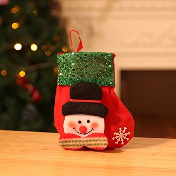 Festlige Miniatyr Julestrømper, 3D Plysjdesign Gir Glede Til Julehøytiden, Ideell For Julegavepose Og Hjemmekontorinnredning (Sett Med 4)