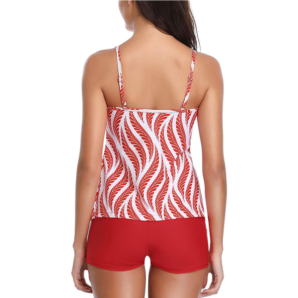 Dam Tankini Baddräkter Lager Ruffle Flounce Tankini Topp med