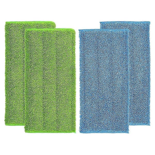 4 stk. våd/tør flad moppeklud mikrofiber gulvmoppepuder udskiftning vaskbar let at udskifte