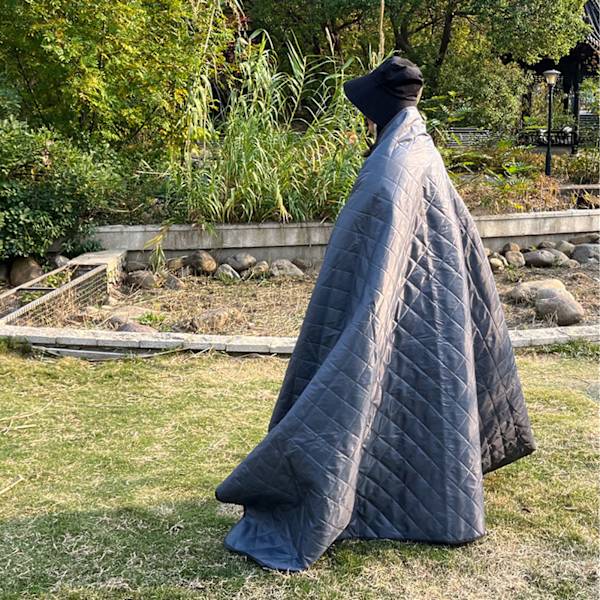 Vanntett teppe i Oxford-stoff, fleece, varmt gressteppe for utendørs camping, piknik, svart
