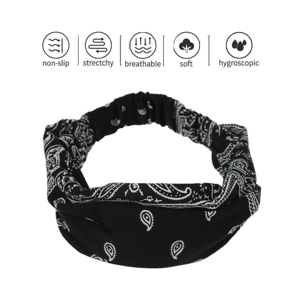 Boho pannband Leopard hårband Knutad turban pannband