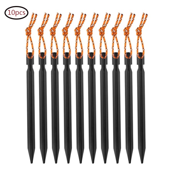 10pcs Tent Tools Aluminum Plywood, Strong and Safe, Black