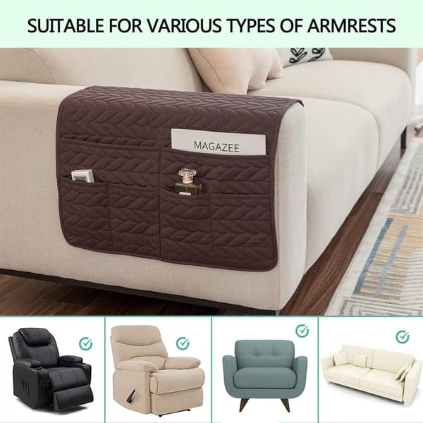 (Brun) Sofa Armlenebeskyttere for armlener, lenestol armbeskytter