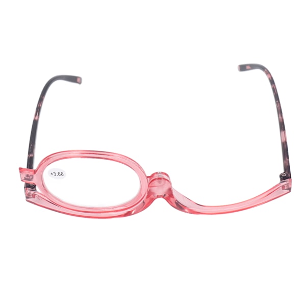 Makeup Glasses Lightweight Folding Rotating Single Lens Women Magnifying Cosmetic Eyeglasses,Pink,+3.00