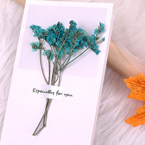 Torkade Blommor Grattiskort, Miljövänligt Kraftpapper, Elegant Charmig Design, Perfekt för Bröllopsinbjudningar och Mer (18 ST)