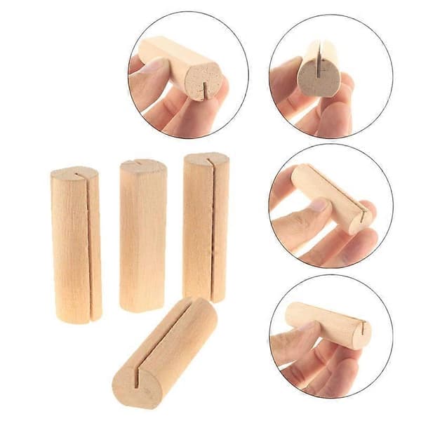 20 stk kortholder Tykk flat base tre rustikk stil plasskortklips bryllupsrekvisita
