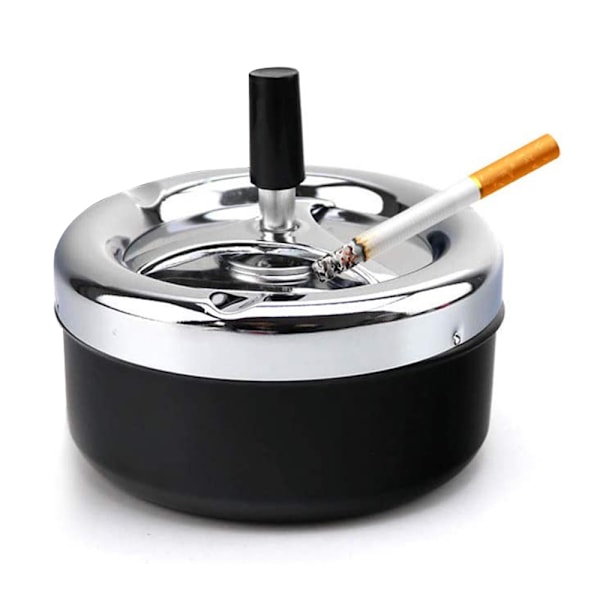 Automatic cleaning rotating ashtray large metal with lid creative press ashtray boutique smoking set gifts