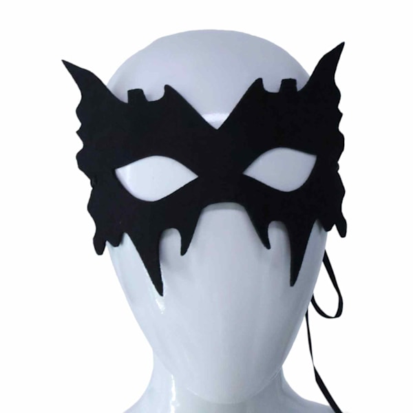 Halloween Maskerad Svart Fladdermusmask, Svart Unisex Filt Tyg Halv Ansikte Ögonmask, för Fest Cosplay Kostym Rekvisita Maskerad Karneval Tillbehör