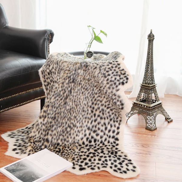 100x94cm Leopardmönstrad matta Imitation Faux Plyschmatta Hem Sovrum