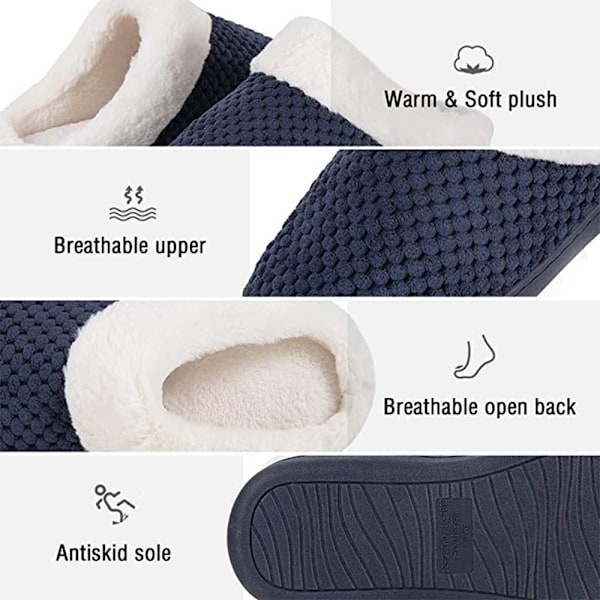 Mjuka minnesskum tofflor för kvinnor Komfort Varma Slip on Hou