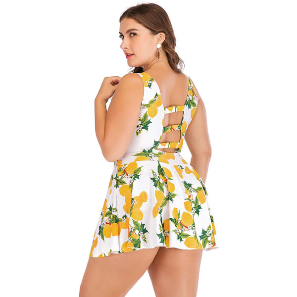 Plus Size Blomsterprint Halter Badetøj Enkeltdelt Pin Up Tankini