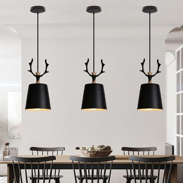 Elegant järn pendellampa, modern minimalistisk design, kompatibel med glödlampor Edison energisparlampor, max effekt 60W, säker och hållbar