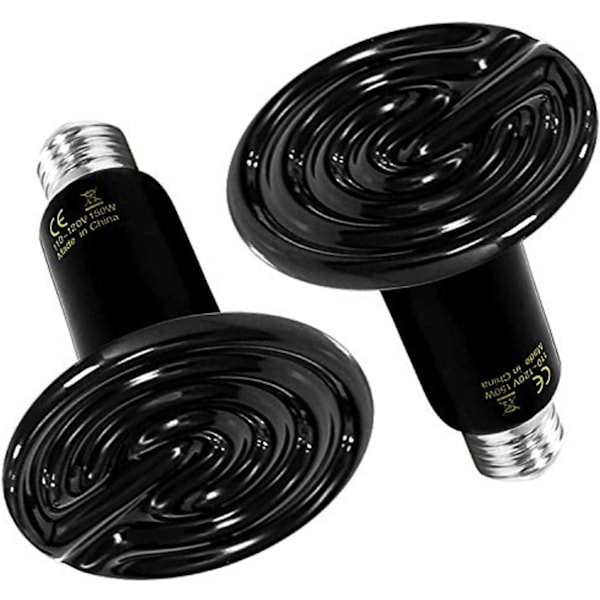 100W Varmelampe til Reptiler i Glasbeholder Keramik E27 Varmelampe Dyr Reptil Skildpadde