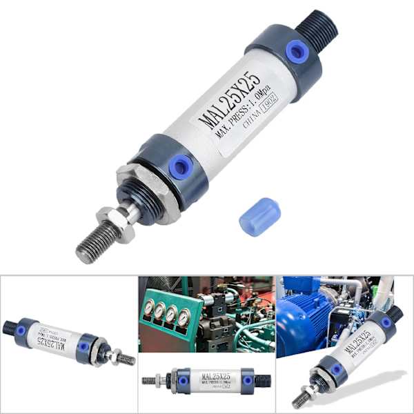 MAL 25 mm Yksivarsi Kaksoistoiminen Mini-Pneumatiikkailmasylinteri Alumiiniseos (Isku 25 mm)