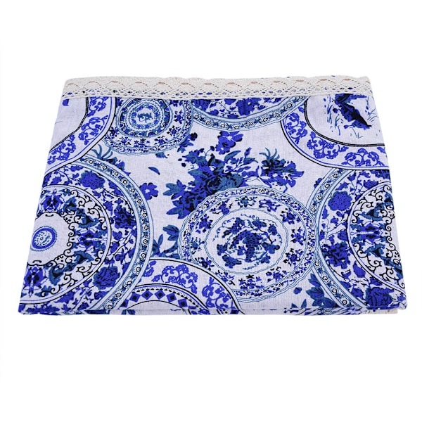 Vintage Duk, Elegant Blommig, Tvättbar Bomull Linne, För Middag Kaffe Bok Skrivbord Förvaringsbord, Lämplig Inomhus Utomhusbruk (140 x