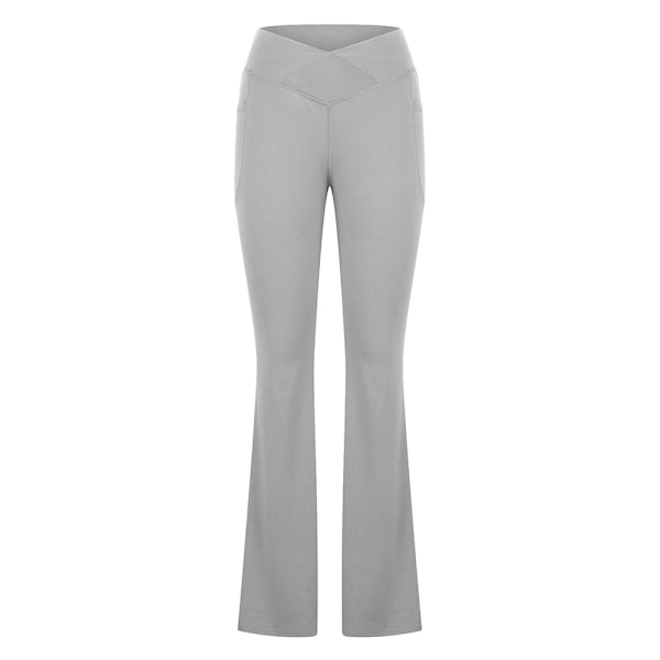 Cross-midja yoga byxor för kvinnor i bootcut-stil, icke-genomskinliga