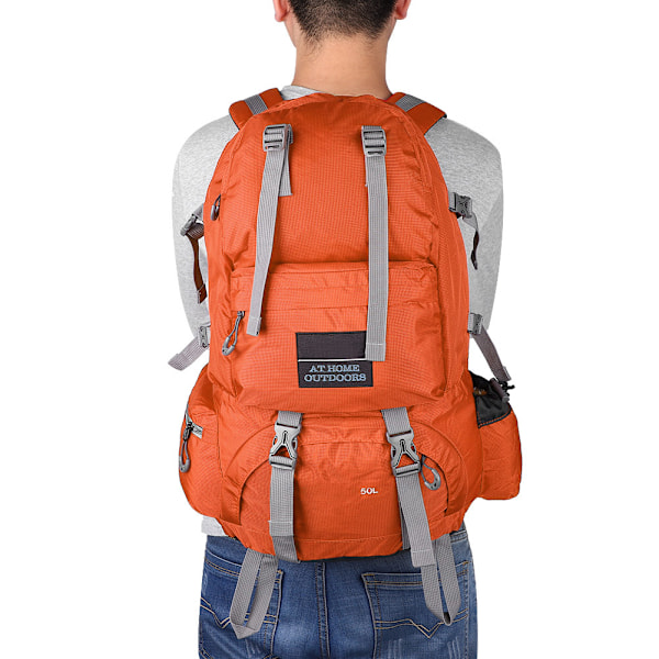 Free Knight 50L Vattentät Väska Nylon Camping Klättring Utomhus Resor Vandringsryggsäck Orange