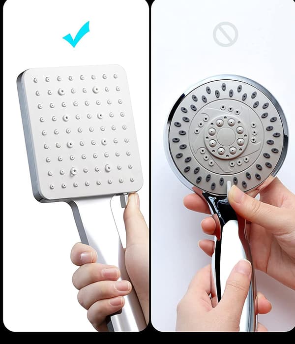 Høytrykks dusjhode med justerbart feste, ergonomisk design for seks girkonvertering og full dekning