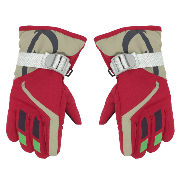 Vinterhansker for barn, vanntette snowboardhansker, varme snøvotter for gutter og jenter Red
