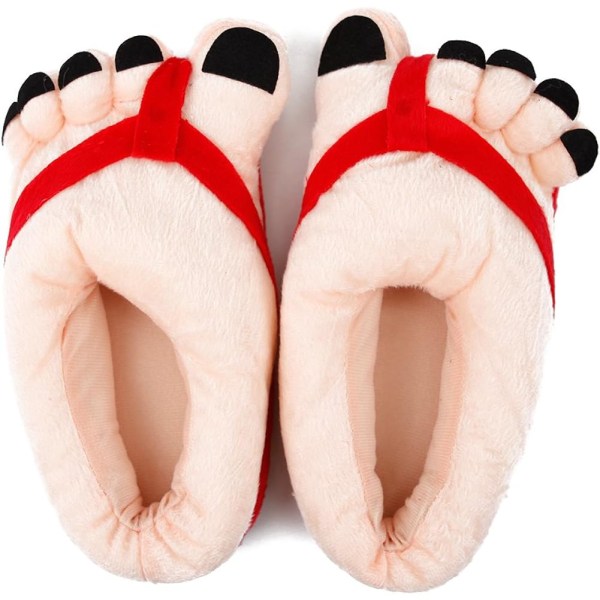 Women Cartoon Toe Big Feet Velvet Anti-Slip Warm Soft Slippers C