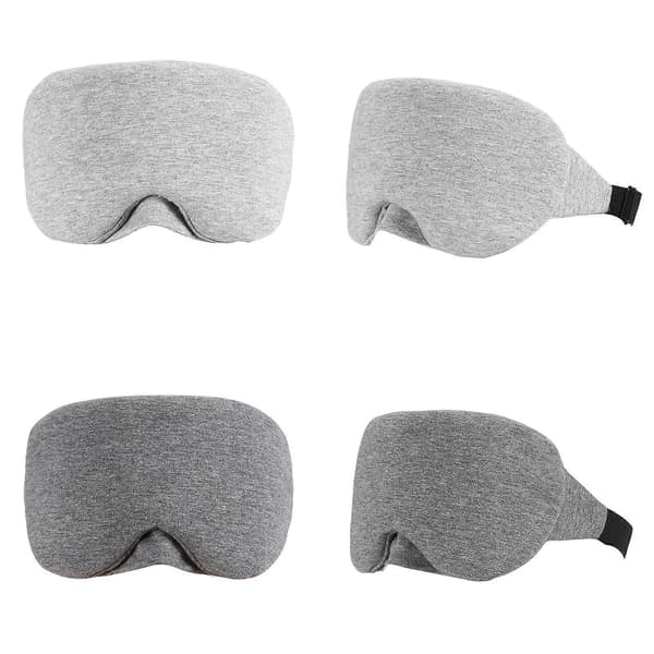 Sömnmask i bomull, ljusblockerande sovmask, mjuk ögonbindel för sömn och resor Light Grey