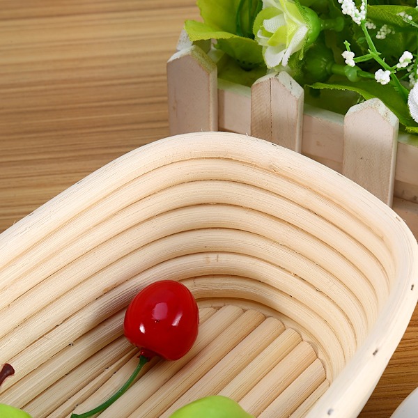 Professionell Jäskorg i Rattan, Oval Lång Banneton för Degjäsning med Naturlig Rattan för Smidig Degbearbetning och Enkel Rengöring