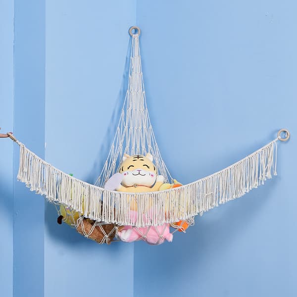 Udstoppede Dyr Legetøj Hængekøje Macrame, Hængende Organizer Kæledyrsnet Hol