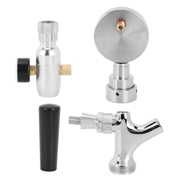 Öldispenser Justerbar Kran Tryckmätare Tillbehör Kit för 2L/3.6L Keg US Standard