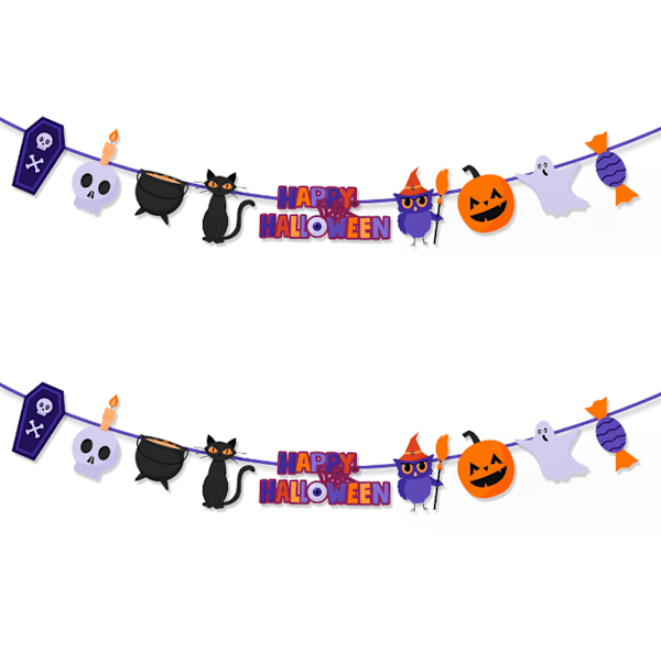 2pcs Flagga med pumpa för halloween - Dekorationer för halloween
