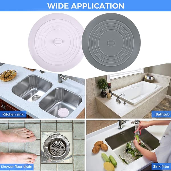 Badkarspropp 4-pack, 15 cm Stor Silikon Avloppsplugg Hårstopp