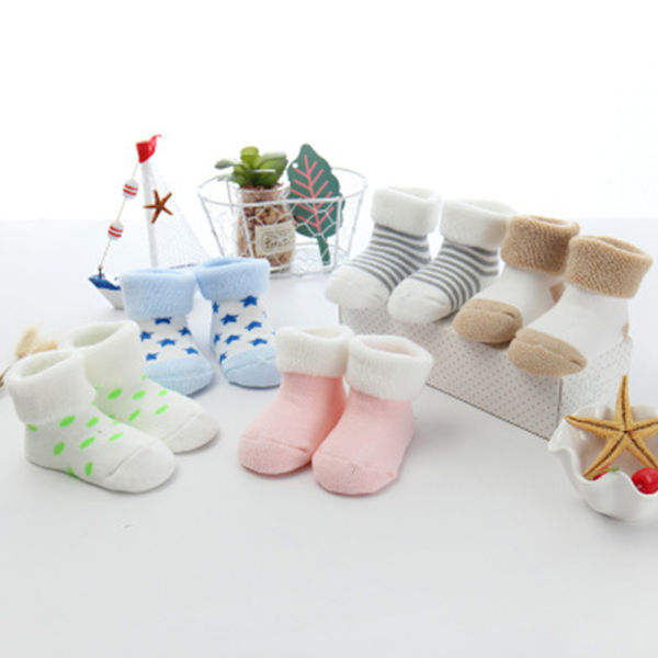 5 par nya varma babyfrottésockor, babystrumpor, tecknade baby