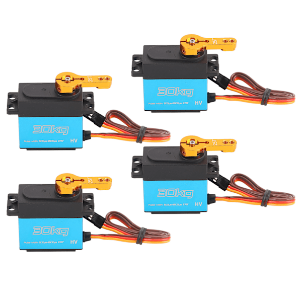 4 Set 30KG Metallväxel Servo med Arm Hög Torsion Vattentät Digital Servo 270 Graders Rotation
