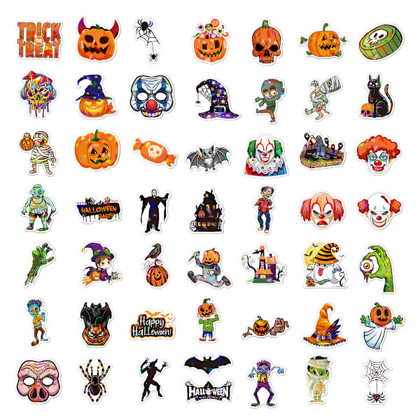 100 kpl Halloween-kurpitsateematiikkaa tarroja, vinyyliä, vedenkestäviä