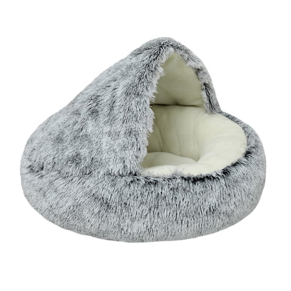 Talvinen lämmin puoliksi suljettu lemmikkivuode 40cm Gradient Gray lyhyt nukka