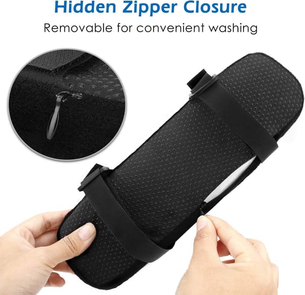 Stol Armleneputer, Høydensitet Memory Foam, Samtpolyester, Passer For De Fleste Stoler, Multifunksjonell Håndleddsstøtte, Trykkavlastning, 2 stk
