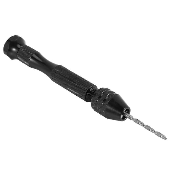 Pin Vise hånddrill med bor (20 stk), Micro-Mini vriborsett med presisjons-hånddrill black  silver