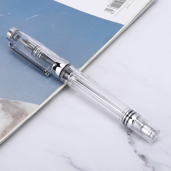 Stor kapacitet fyldepen Transparent Business Writing Pen Kontor Skoleartikler 0,5 mm NibTransparent Hvid