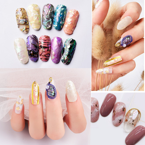 Nagelfolie trasigt glas papper nagelfilm holografiska nagelklistermärken Laser nageldekor DIY Nail Art dekoration för kvinnor tjejer shape10