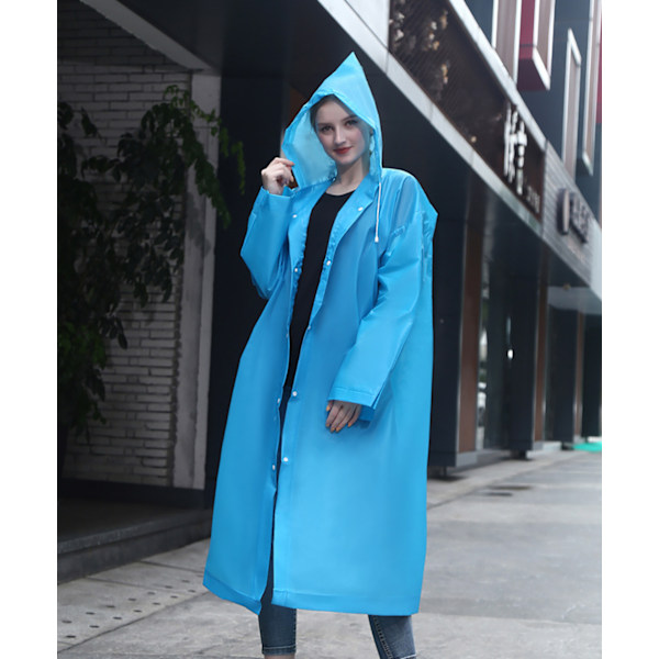 Regnponcho, Unisex återanvändbar transparent regnrock EVA bärbar vattentät regnkappa andningsbar regnjacka för resor, vandring, cykling och camping