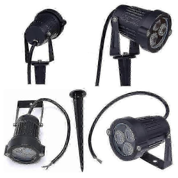 4 stk LED-hagelys 3W 220V utendørs spotlight med spyd IP65 vanntett hagedekorasjon