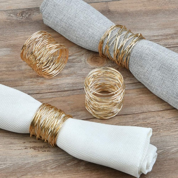 Handgjorda runda mesh servettringar hållare för matbord