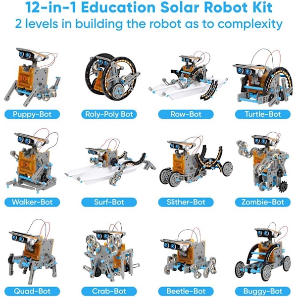 STEM Pedagogisk Leksak, Solcellsdrivna Robotar För Barn, DIY Vetenskapskit, Pedagogisk Gåva, Robotset, Lärande Genom Lek, Giftfria ABS-Material