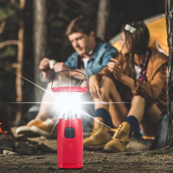 Håndsving Dynamoer Solcellelanterne, 6 LED Campinglamper, Håndsving