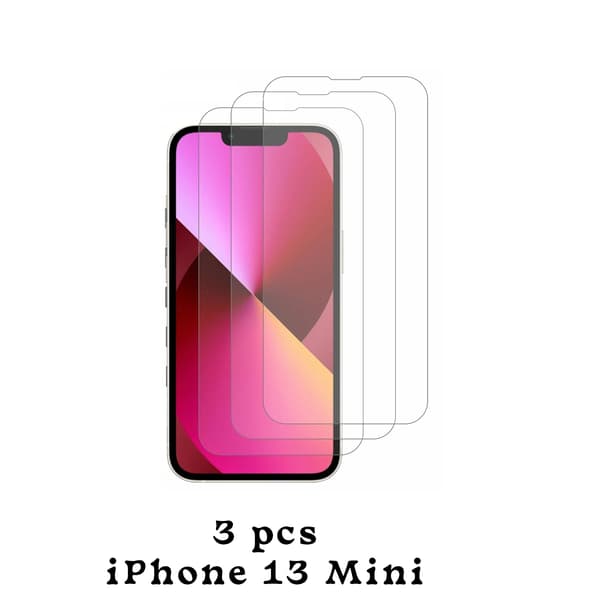 3 kpl - Karkaistu lasi näytönsuoja iPhone 13 Minille, helppo asentaa