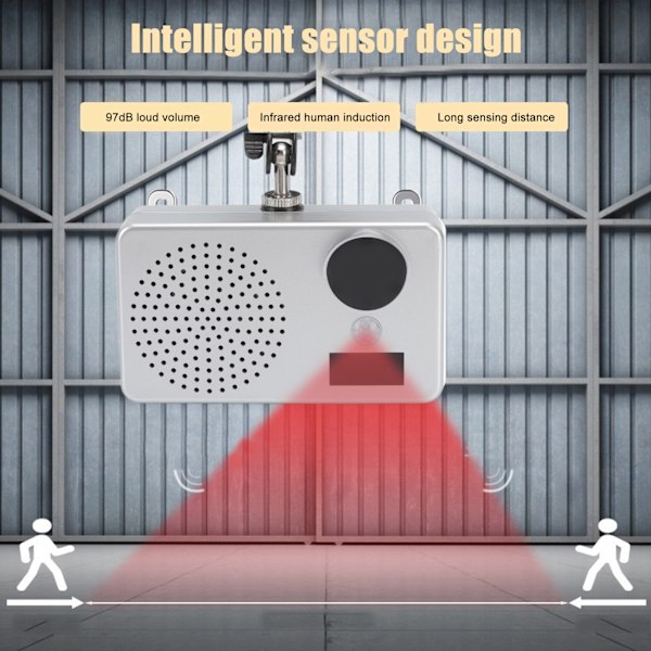 USB 5V Bevægelsessensor Dørklokke IP43 Vandafvisende Infrarød Menneskekrop Induktion Stemmeprompter Sensor Dørklokke Alarm